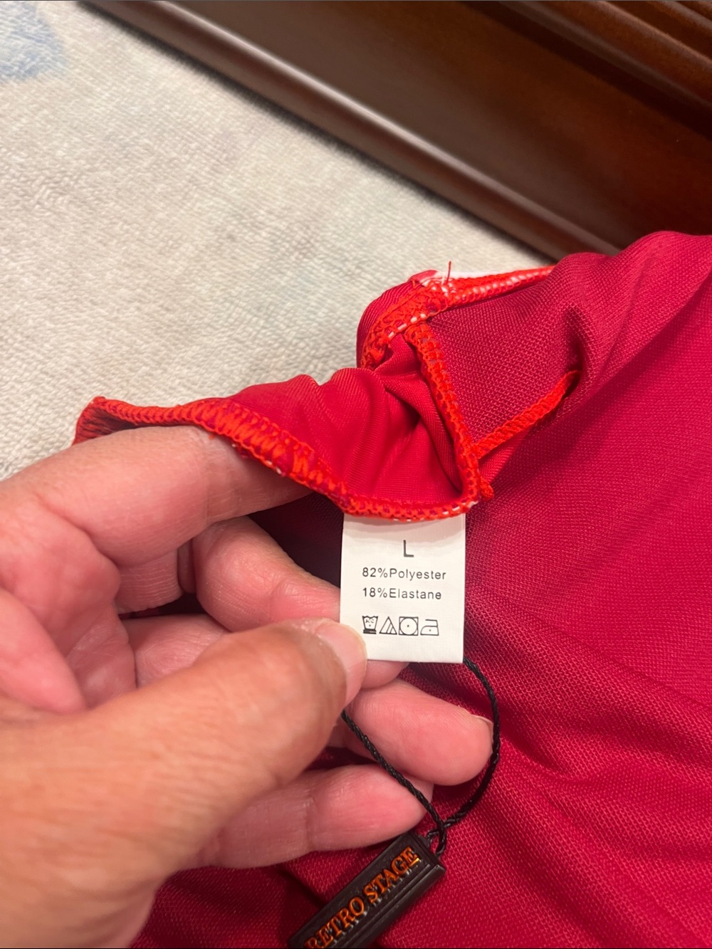 NWT RED 1940S HALTER PATCHWORK ONE-PIECE SWIMSUIT - Picture 13 of 13